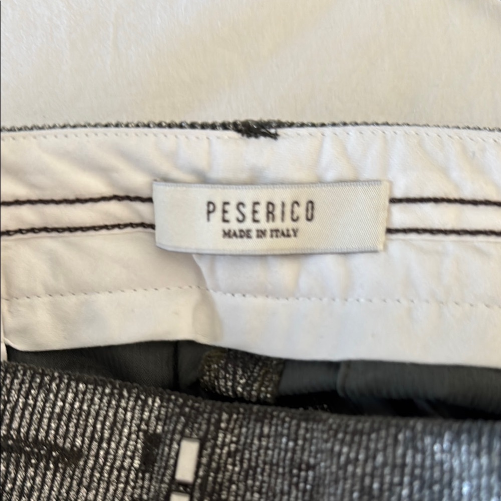 Peserico Black and Silver  Textured pants